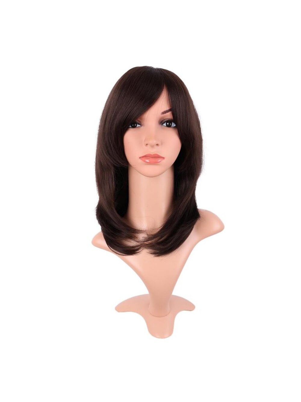 16 Inch Women's Dark Brown Fashion Bob Wig 40 cm Synthetic fiber Hair Side Bangs